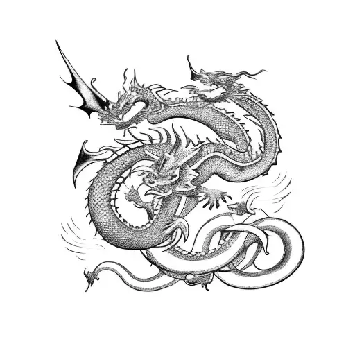 dragon infinity tattoo design idea