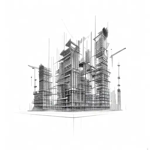 highrise construction with words tattoo design idea