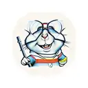 Alvin from the chipmunks smiling  tattoo design idea