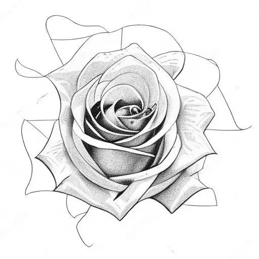 rose with long stem and thorns tattoo design idea