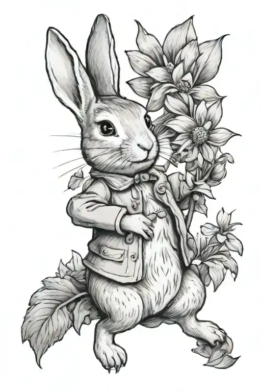 Peter rabbit, daisy tattoo design idea