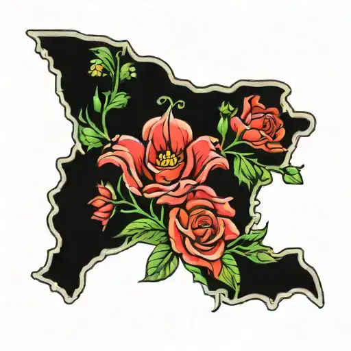 state of Georgia state outline tattoo design idea