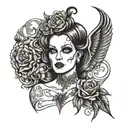 Mommy's gothic latex whore tattoo design idea