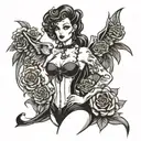 Mommy's gothic latex whore tattoo design idea