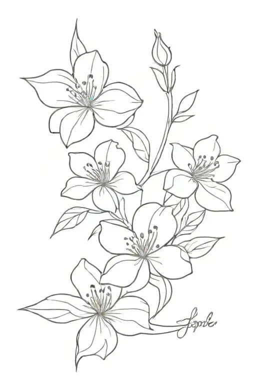 April, June, October, December birth month flowers tattoo design idea