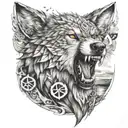 Wolf, Warrior,Valknut, ocean,nature tattoo design idea