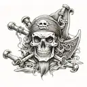 Rogers pirates Jolly Roger one piece anime tattoo design idea