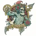 Grateful Dead Greek god mtb tattoo design idea