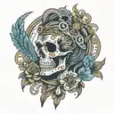 Grateful Dead Greek god mtb tattoo design idea