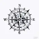 nautical compass tattoo design idea