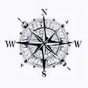 nautical compass tattoo design idea