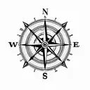 nautical compass tattoo design idea