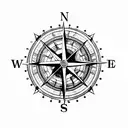 nautical compass tattoo design idea