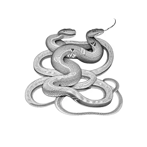 Snake tangling a closed book tattoo design idea