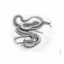 Snake tangling a closed book tattoo design idea