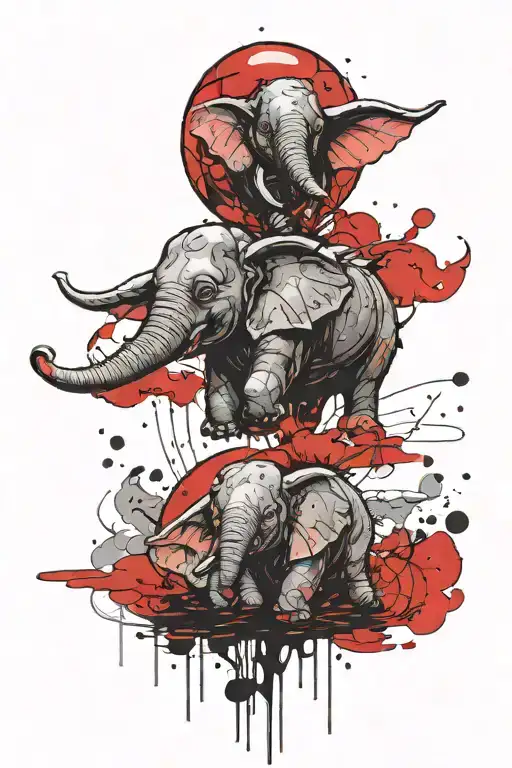dumbo balloons tattoo design idea
