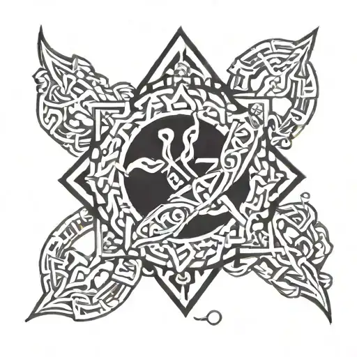 survivor symbol intertwined tattoo design idea