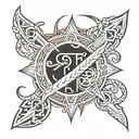survivor symbol intertwined tattoo design idea