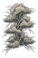storm clouds and lightning tattoo design idea