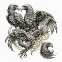 scorpion, eagle & phoenix rising from the ashes tattoo design idea
