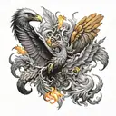 scorpion, eagle & phoenix rising from the ashes tattoo design idea