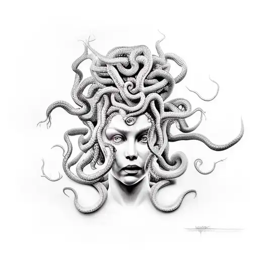 Medusa mixed with Melena from Mortal Kombat tattoo design idea