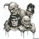 two grumpy girls and their dying daddy tattoo design idea