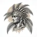 palm tree sleeve tattoo featuring Alexander the great tattoo design idea