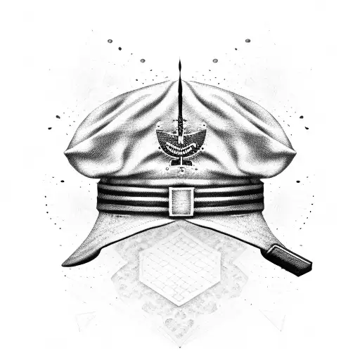 military beret and combat knife tattoo design idea