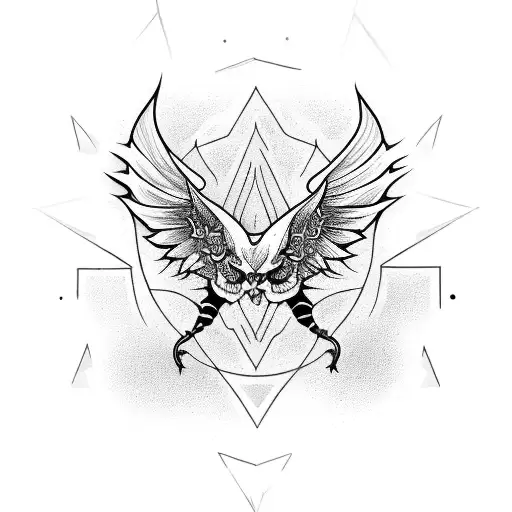 cara diablo con alas  tattoo design idea