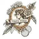 the text "Objects In The Mirror  tattoo design idea