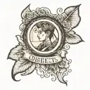 the text "Objects In The Mirror  tattoo design idea