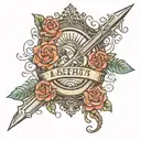 the text "Objects In The Mirror  tattoo design idea