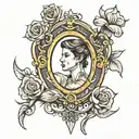 the text "Objects In The Mirror  tattoo design idea