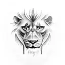 a tattoo depicting the face of alexander the great whose right side has a human form and the left a lion tattoo design idea