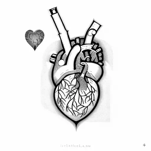 heart form puzzle pieces tattoo design idea
