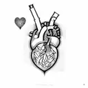 heart form puzzle pieces tattoo design idea