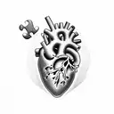 heart form puzzle pieces tattoo design idea