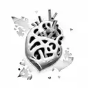 heart form puzzle pieces tattoo design idea