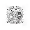 persona con mal di testa con una scritta overthinking sopra tattoo design idea