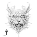 persona con mal di testa con una scritta overthinking sopra tattoo design idea