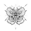 death moth with mandala surrounding it  tattoo design idea