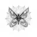 death moth with mandala surrounding it  tattoo design idea