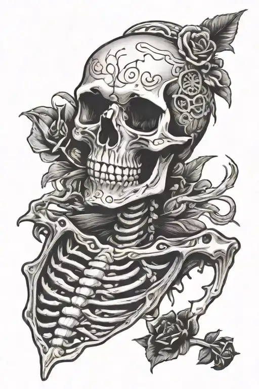 suicide boys g59 skeleton tattoo design idea