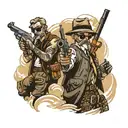 guns robbers tattoo design idea