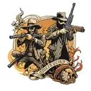 guns robbers tattoo design idea