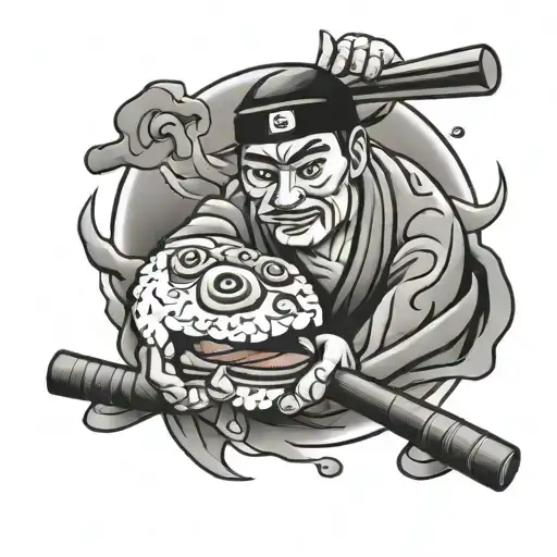 sushi man tattoo design idea