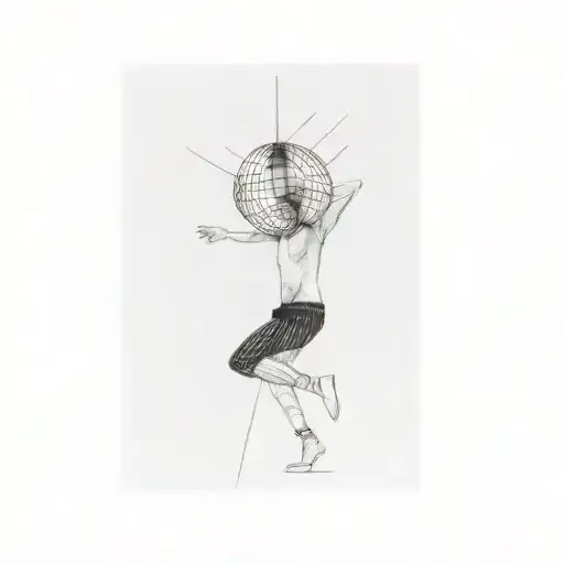 a man dancing with a disco ball tattoo design idea