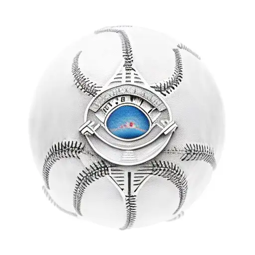 World Series trophy with a baseball stadium background tattoo design idea