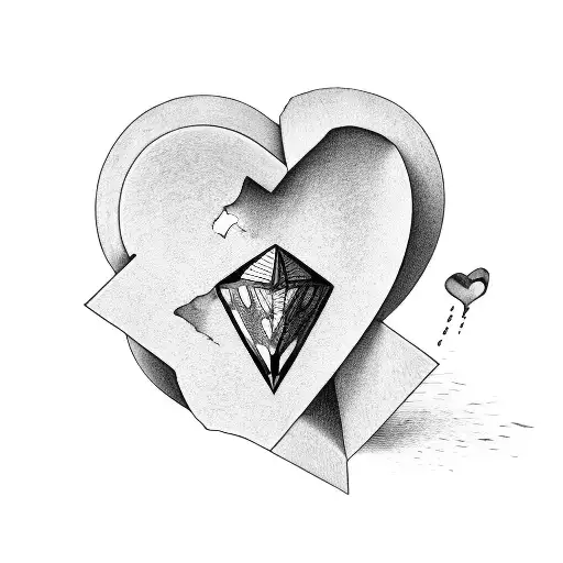 A broken heart with the lyrics 'Cornerstone' incorporated in a unique typography tattoo design idea